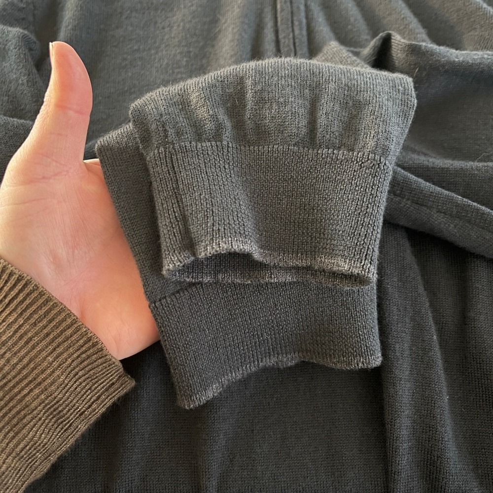 Ash & Erie Merino Wool Quarter-Zip Sweater Charcoal Gray Sz M - Picture 5 of 7